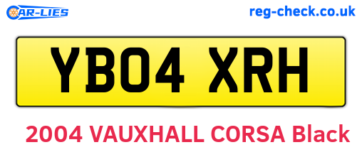 YB04XRH are the vehicle registration plates.