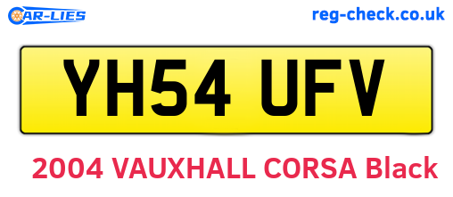 YH54UFV are the vehicle registration plates.