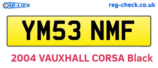 YM53NMF are the vehicle registration plates.