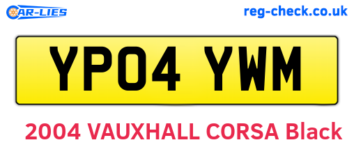 YP04YWM are the vehicle registration plates.