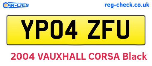 YP04ZFU are the vehicle registration plates.
