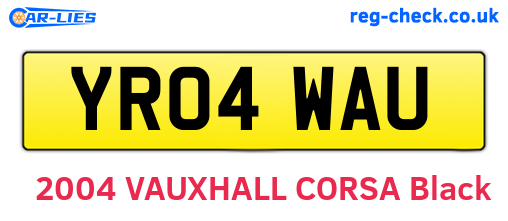 YR04WAU are the vehicle registration plates.