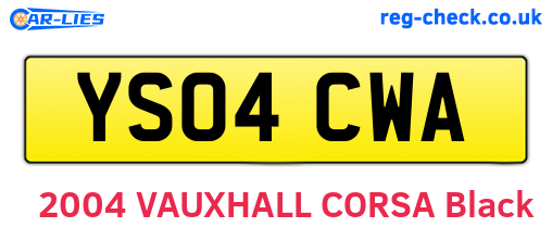 YS04CWA are the vehicle registration plates.