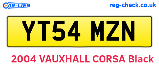 YT54MZN are the vehicle registration plates.