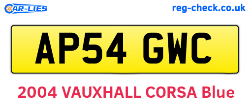 AP54GWC are the vehicle registration plates.