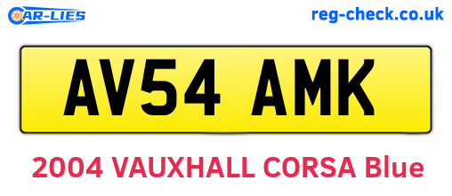 AV54AMK are the vehicle registration plates.