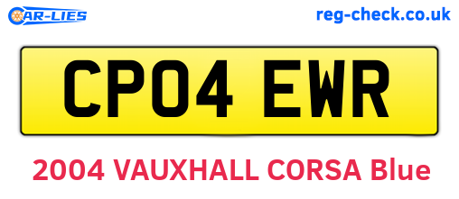 CP04EWR are the vehicle registration plates.
