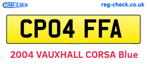 CP04FFA are the vehicle registration plates.
