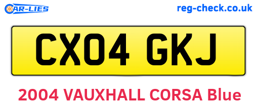CX04GKJ are the vehicle registration plates.