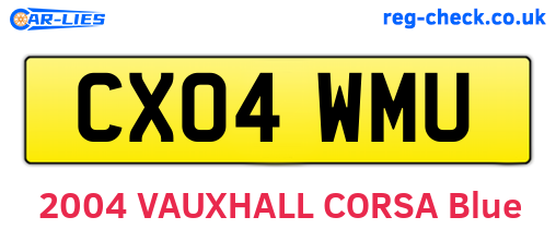 CX04WMU are the vehicle registration plates.