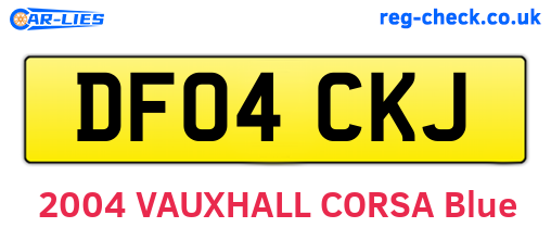 DF04CKJ are the vehicle registration plates.