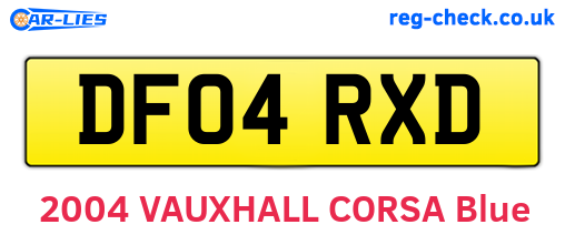DF04RXD are the vehicle registration plates.