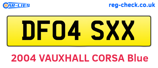 DF04SXX are the vehicle registration plates.