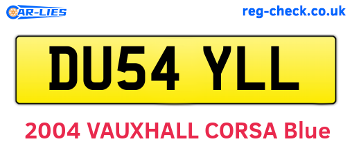 DU54YLL are the vehicle registration plates.