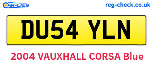 DU54YLN are the vehicle registration plates.