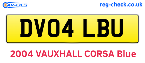DV04LBU are the vehicle registration plates.