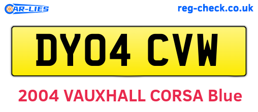 DY04CVW are the vehicle registration plates.