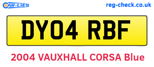 DY04RBF are the vehicle registration plates.