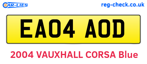 EA04AOD are the vehicle registration plates.