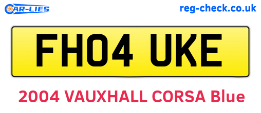 FH04UKE are the vehicle registration plates.