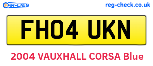 FH04UKN are the vehicle registration plates.