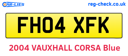 FH04XFK are the vehicle registration plates.