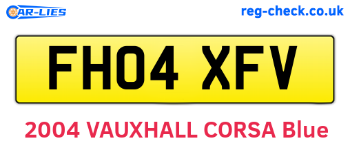 FH04XFV are the vehicle registration plates.