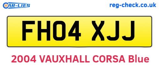 FH04XJJ are the vehicle registration plates.