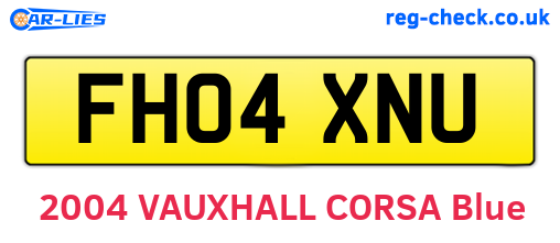 FH04XNU are the vehicle registration plates.
