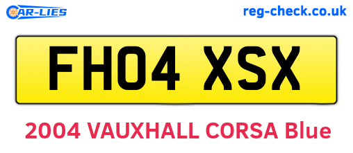 FH04XSX are the vehicle registration plates.