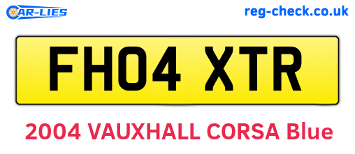 FH04XTR are the vehicle registration plates.
