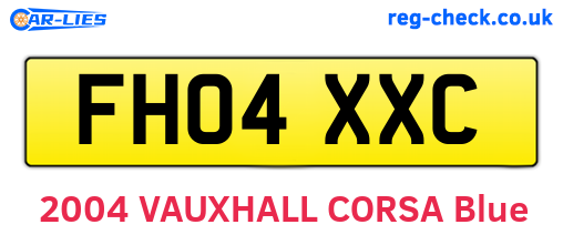 FH04XXC are the vehicle registration plates.