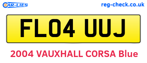 FL04UUJ are the vehicle registration plates.