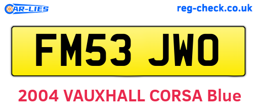 FM53JWO are the vehicle registration plates.