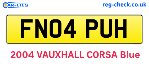 FN04PUH are the vehicle registration plates.