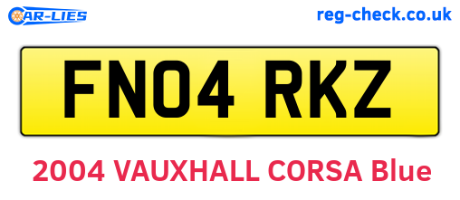 FN04RKZ are the vehicle registration plates.
