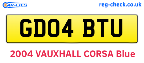 GD04BTU are the vehicle registration plates.