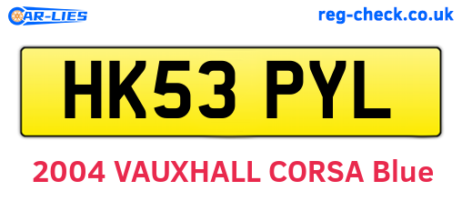 HK53PYL are the vehicle registration plates.