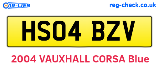 HS04BZV are the vehicle registration plates.