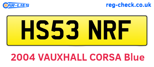 HS53NRF are the vehicle registration plates.