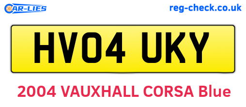 HV04UKY are the vehicle registration plates.