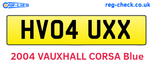 HV04UXX are the vehicle registration plates.