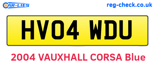HV04WDU are the vehicle registration plates.