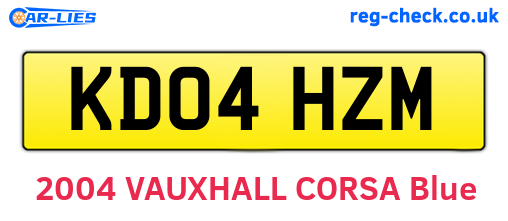 KD04HZM are the vehicle registration plates.
