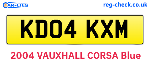 KD04KXM are the vehicle registration plates.