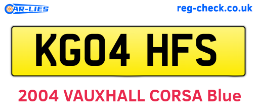 KG04HFS are the vehicle registration plates.