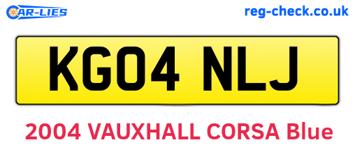 KG04NLJ are the vehicle registration plates.