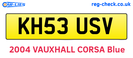 KH53USV are the vehicle registration plates.