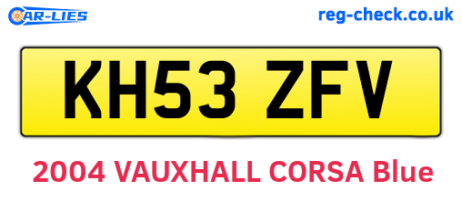 KH53ZFV are the vehicle registration plates.