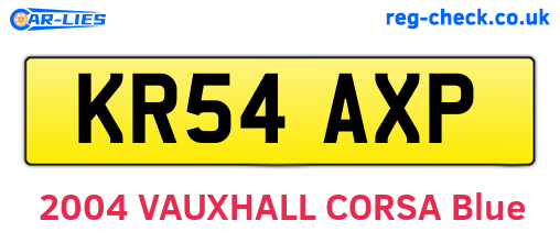 KR54AXP are the vehicle registration plates.